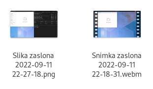 Ikone upravitelja datoteka s opisima